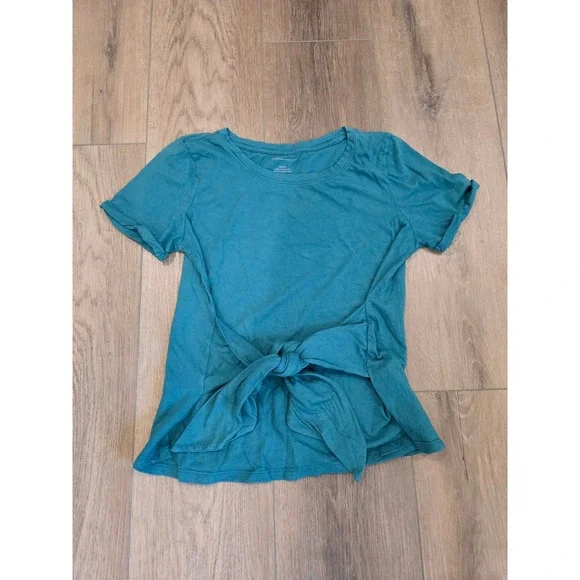 Anthropologie Womens Medium Rolled Short Sleeve Tie-Front Top Bundle 100% Cotton - Picture 2 of 5